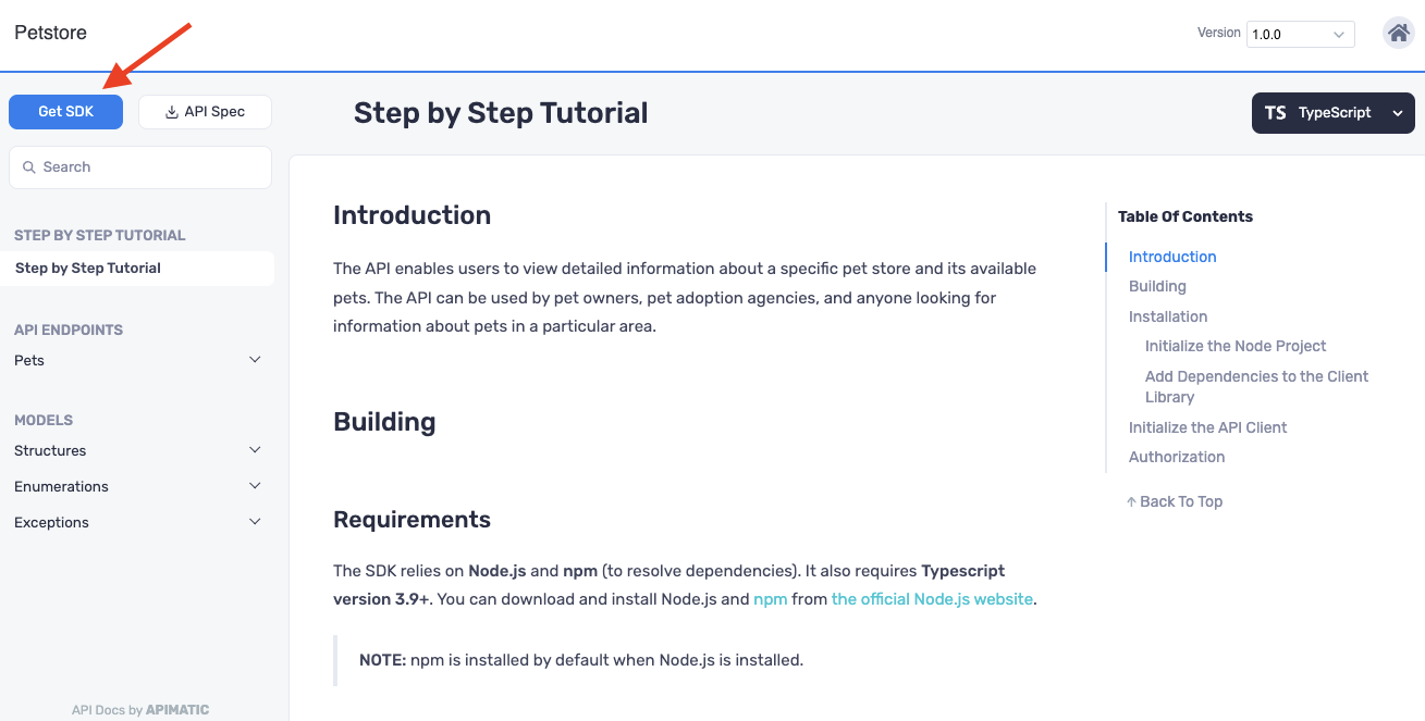 Developer Portal Homepage